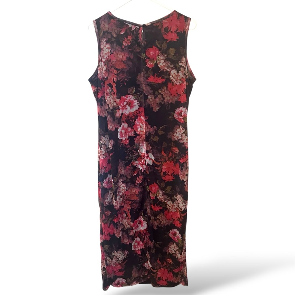 NWT Indigo Moon Floral Print Mesh Overlay Maxi Dress - Picture 6 of 6